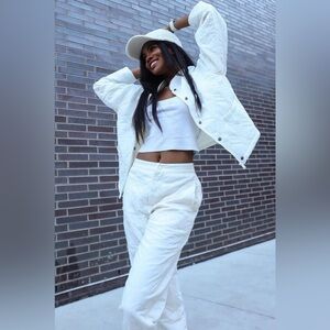 NWT Apres Ski Quilted Pant in Egret |Size L / Reg 27